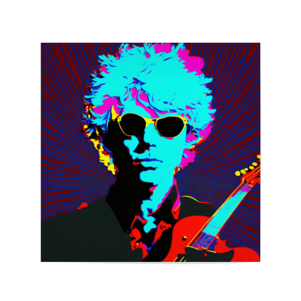 Poster 20x20 cm "ROCK STAR" artboxONE - Menschen,Streetart,Männer - Rockstar,Blau,Popart,Mann