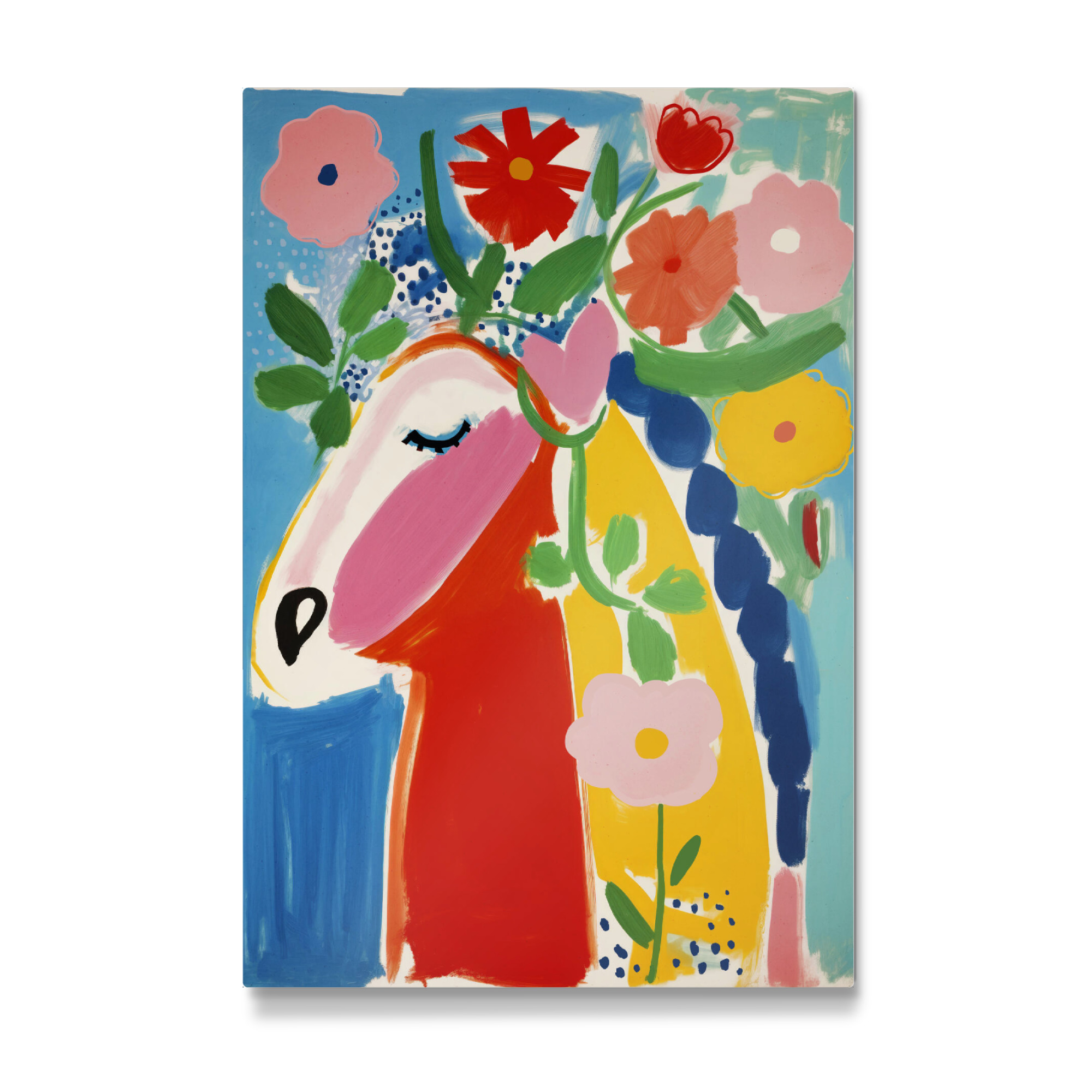 Galerie-Print "Blumen Pferd" 75x50 cm artboxONE