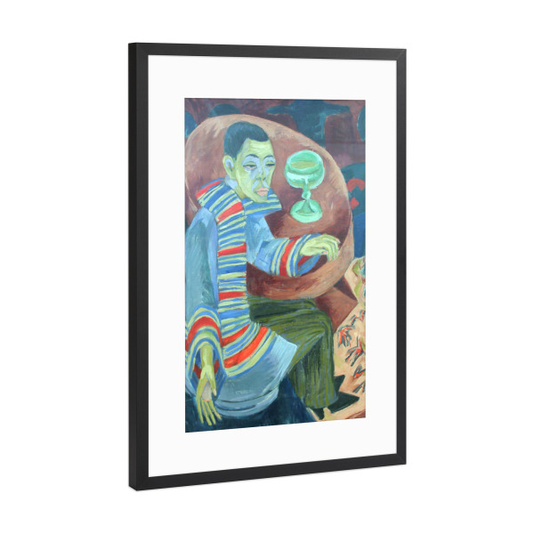 Poster mit Rahmen Schwarz (Metallic) "Der Trinker" artboxONE - Menschen,Für Mama,Für Papa,Männer