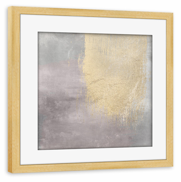 Poster mit Rahmen kiefer "Rosa und graues abstraktes N" artboxONE - Abstrakt - Grau,Gold,Tinte,Abstrakt,Dekor,Wohnkultur,Dekorativ