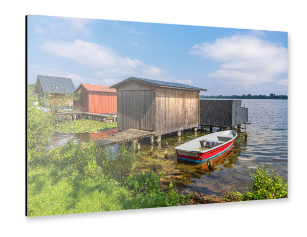 Alu-Dibond "Bootshäuser und Boot" 30x20 cm artboxONE