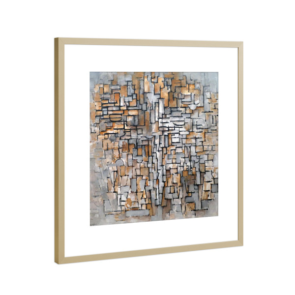 Poster mit Rahmen Gold "Tableau-Komposition" artboxONE - Abstrakt,Geometrie,Streetart,Für Mama,Für Papa