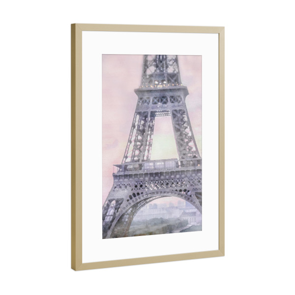 Poster mit Rahmen Gold "Rosa Himmel-Eiffelturm" artboxONE - Architektur,Städte / Paris - Eiffelturm,Turm,Paris,Frankreich,Architektur