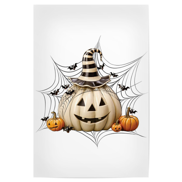 Poster 30x20 cm "Gruselige Kürbislaterne" artboxONE - Essen & Trinken,Abstrakt,Festivals,Halloween,Lustig