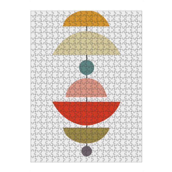 Puzzle Ravensburger "Semicircles C" artboxONE - Geometrie - Abstract,Traits,Expressionist,Stains,Strokes,Lines,Modern,Watercolor,Oil,Acrylic