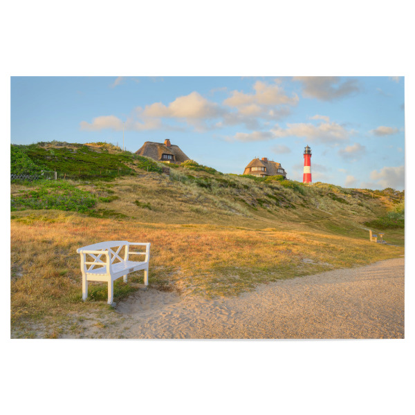 Poster 30x20 cm "Weiße Bank in Hörnum auf Sylt" artboxONE - Städte,Reise,Reise / Strand und Meer