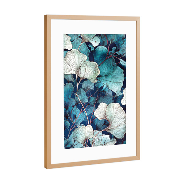 Poster mit Rahmen Kupfer "Ginko Biloba A" artboxONE - Natur,Floral - Ginkgo,Biloba,Ginkgo biloba,Baum,Wald,Blätter,Natur