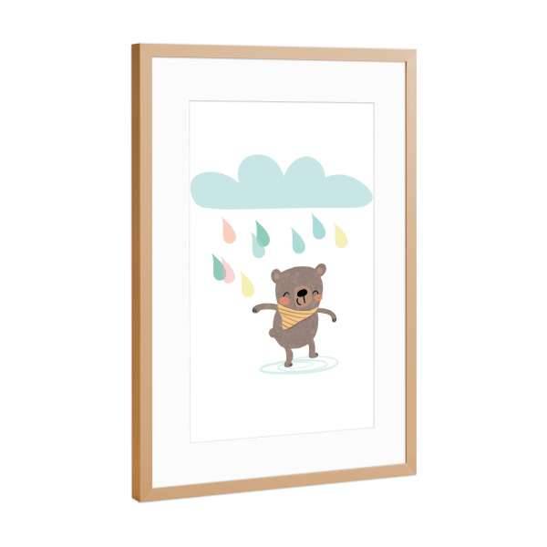 Poster mit Rahmen Kupfer "Regenfreude" artboxONE - Für Kinder,Tiere