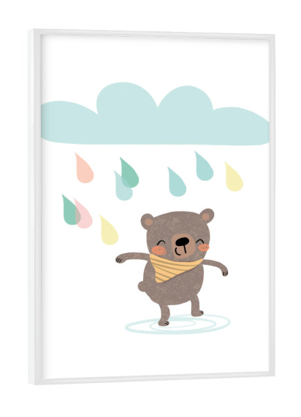 Poster mit weißem Rahmen "Regenfreude" artboxONE - Für Kinder,Tiere