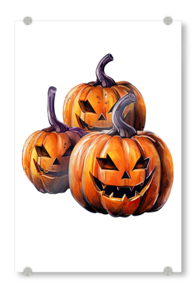 Acrylglasbild "Gruseliger Jack-o-Lantern-Kürbis" artboxONE - Typografie,Abstrakt,Halloween,Lustig