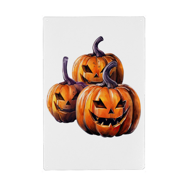 Holzbild "Gruseliger Jack-o-Lantern-Kürbis" artboxONE - Typografie,Abstrakt,Halloween,Lustig