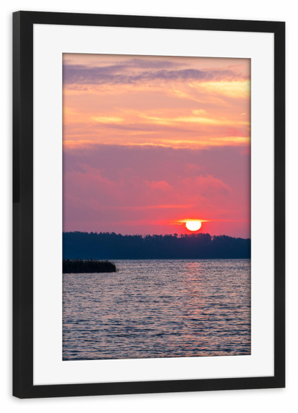 Poster mit Rahmen schwarz "Sonnenaufgang am Schaalsee" artboxONE - Natur,Reise