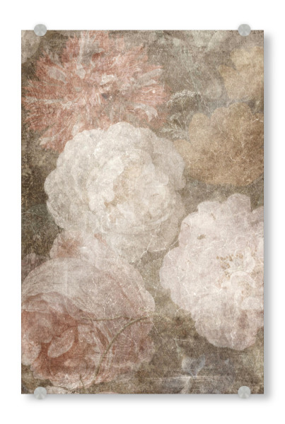 Acrylglasbild "Blumengrunge C" artboxONE - Floral,Abstrakt - Blumen,Blumen,Grunge,Verzweifelt