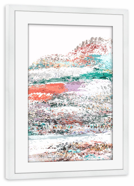 Poster mit Rahmen weiß "Der Schneeberg" artboxONE - Abstrakt