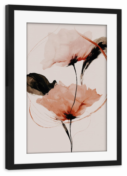 Poster mit Rahmen schwarz "Abstrakte Pfingstrosen" artboxONE - Floral,Abstrakt,Für Mama