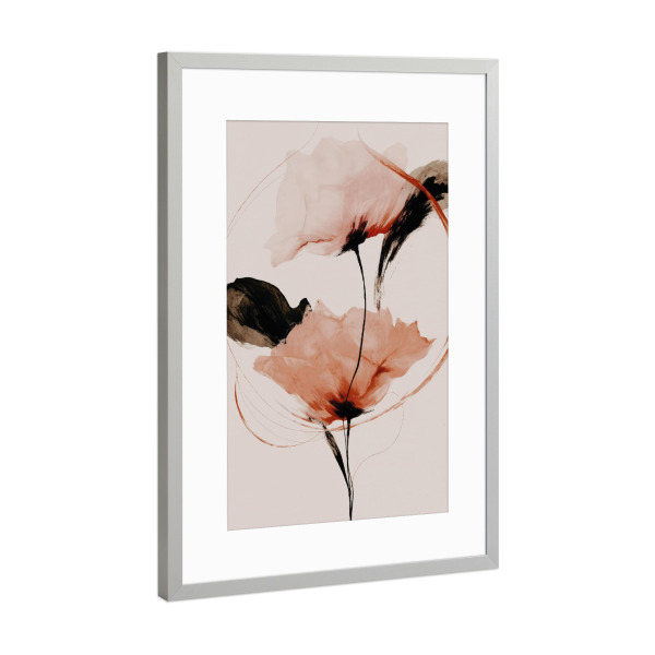 Poster mit Rahmen Silber "Abstrakte Pfingstrosen" artboxONE - Floral,Abstrakt,Für Mama