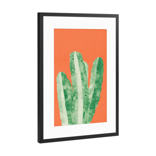 Poster mit Rahmen Schwarz (Metallic) "Cacti C" artboxONE - Floral - Plant,Cacti,Nature,Flowers,Floral,Leaves,Garden,Cactus,Watercolor,Painting