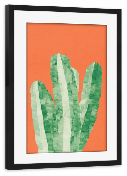 Poster mit Rahmen schwarz "Cacti C" artboxONE - Floral - Plant,Cacti,Nature,Flowers,Floral,Leaves,Garden,Cactus,Watercolor,Painting