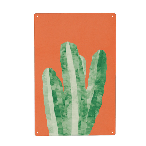 Metall Poster "Cacti C" artboxONE - Floral - Plant,Cacti,Nature,Flowers,Floral,Leaves,Garden,Cactus,Watercolor,Painting - Blechschild