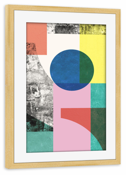 Poster mit Rahmen kiefer "Geometric collage E" artboxONE - Abstrakt,Geometrie