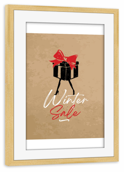 Poster mit Rahmen kiefer "Weihnachtsgeschenkbox" artboxONE - Typografie,Weihnachten,Lustig