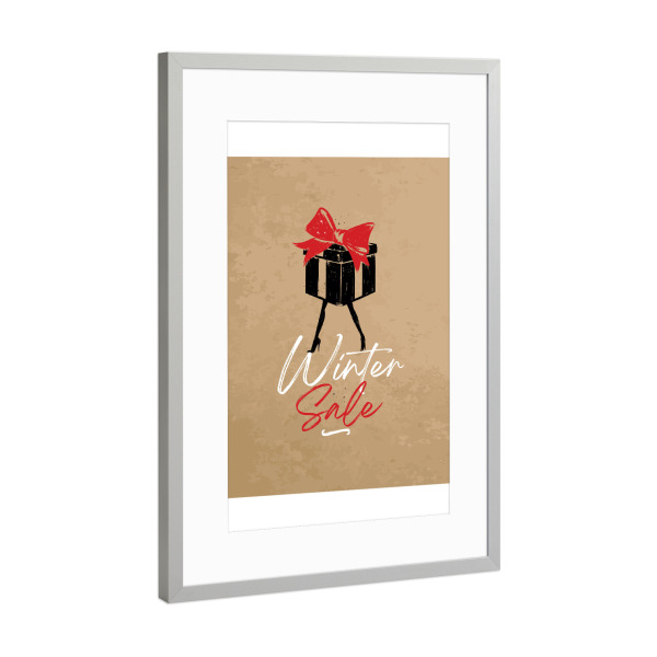 Poster mit Rahmen Silber "Weihnachtsgeschenkbox" artboxONE - Typografie,Weihnachten,Lustig