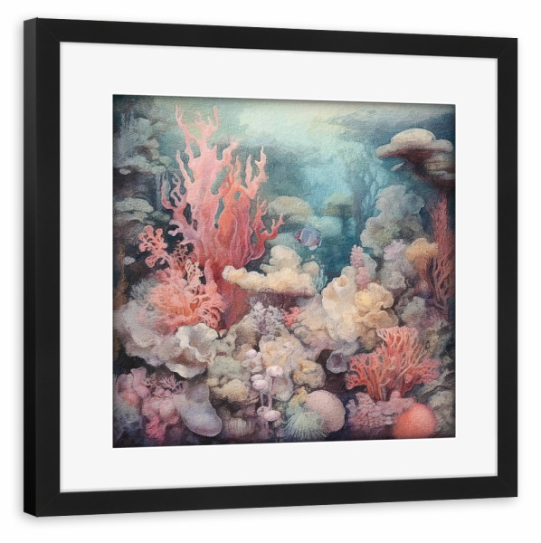 Poster mit Rahmen schwarz "Unterwasserwelt G" artboxONE - Reise / Strand und Meer - Korallen,Ozean,Meer,Meeresleben,Marine