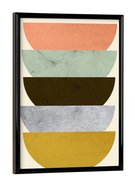 Poster mit schwarzem Rahmen "Mitte des Jahrhunderts D" artboxONE - Abstrakt,Geometrie