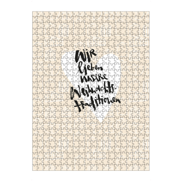 artboxONE Puzzle "Weihnachtstraditionen" artboxONE - Typografie - Weihnachten,Typografie,Schwarz,Beige,Lettering,Herz,Traditionen