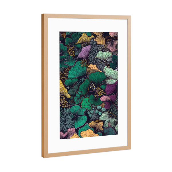 Poster mit Rahmen Kupfer "Ginko Biloba C" artboxONE - Natur,Floral - Ginkgo,Biloba,Ginkgo biloba,Baum,Wald,Blätter,Natur
