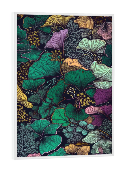 Poster mit weißem Rahmen "Ginko Biloba C" artboxONE - Natur,Floral - Ginkgo,Biloba,Ginkgo biloba,Baum,Wald,Blätter,Natur