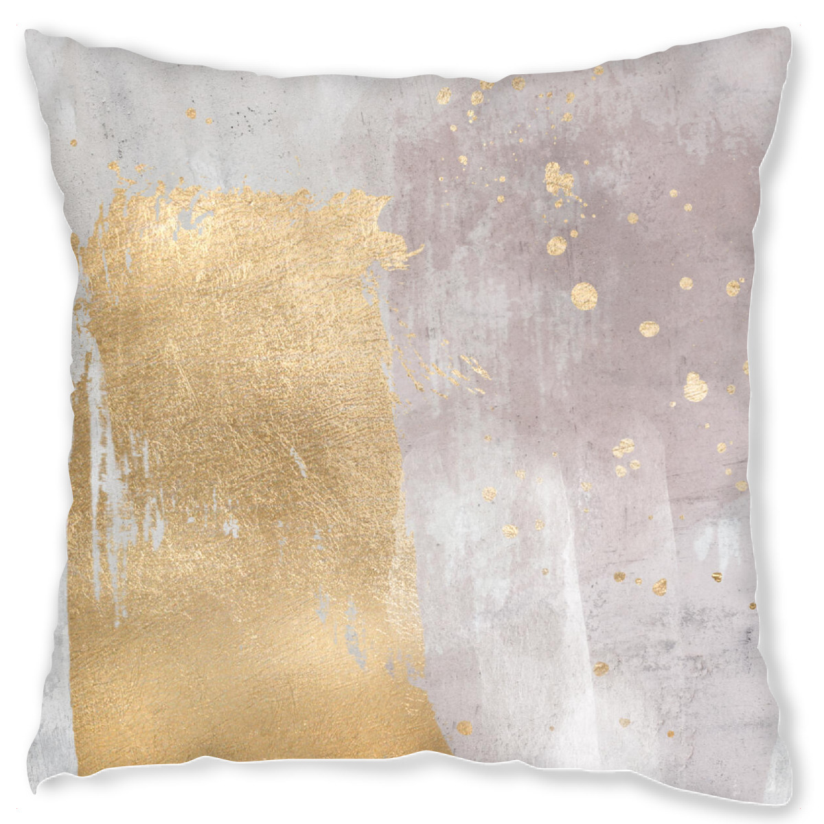 Design-Kissen "Rosa und graues abstraktes D" artboxONE - Abstrakt - Rosa,Gold,Abstrakt,Heimdekoration,Dekorativ