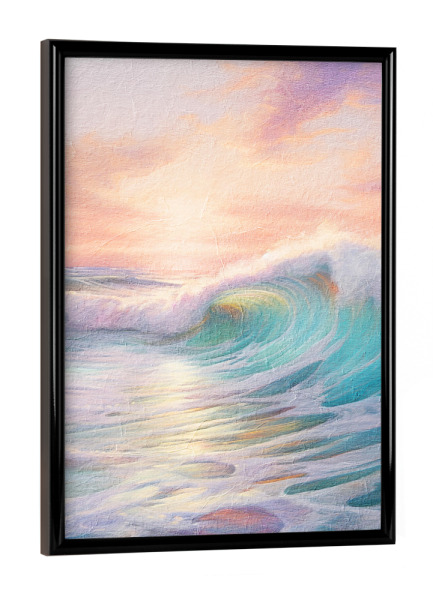 Poster mit schwarzem Rahmen "Ozean Sonnenaufgang A" artboxONE - Reise / Strand und Meer