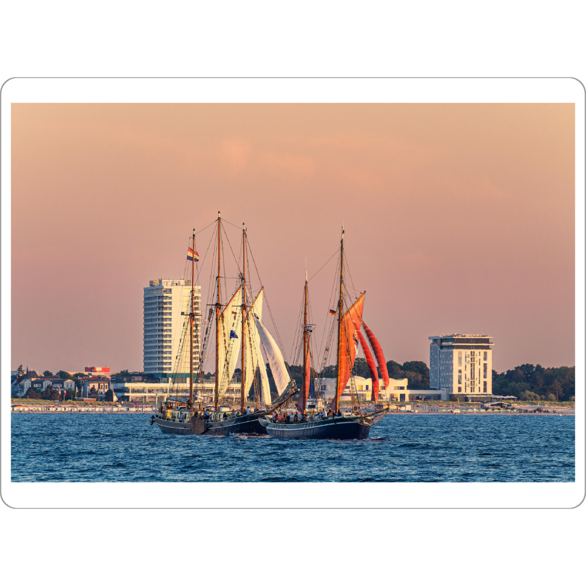 Tischset "Meer, Windjammer, Häuser" artboxONE - Natur,Reise,Architektur,Reise / Strand und Meer