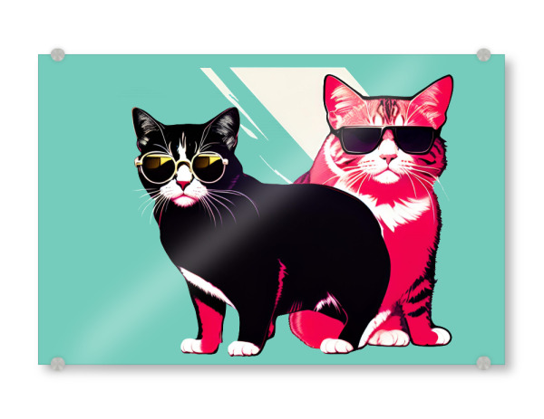 Acrylglasbild "Cool Cats" artboxONE - Für Kinder,Tiere,Fiktion