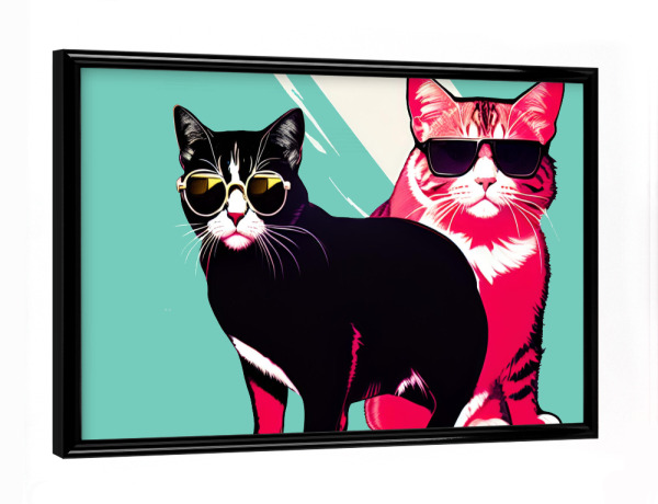 Poster mit schwarzem Rahmen "Cool Cats" artboxONE - Für Kinder,Tiere,Fiktion