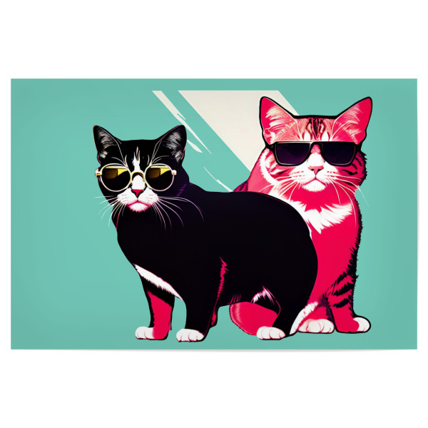 Poster 30x20 cm "Cool Cats" artboxONE - Für Kinder,Tiere,Fiktion