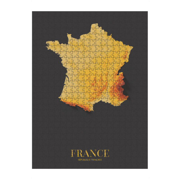 Puzzle Ravensburger "Frankreich 3D-Karte – Gold" artboxONE - Reise,Kartografie