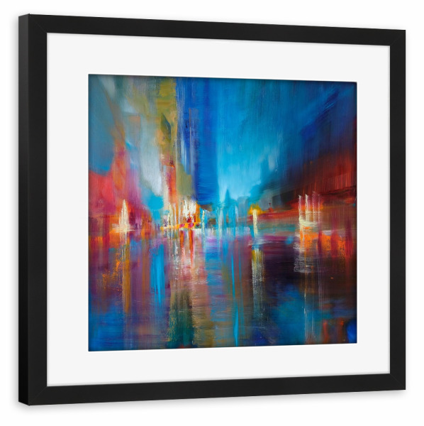 Poster mit Rahmen schwarz "Am See - Abstrakt" artboxONE - Abstrakt