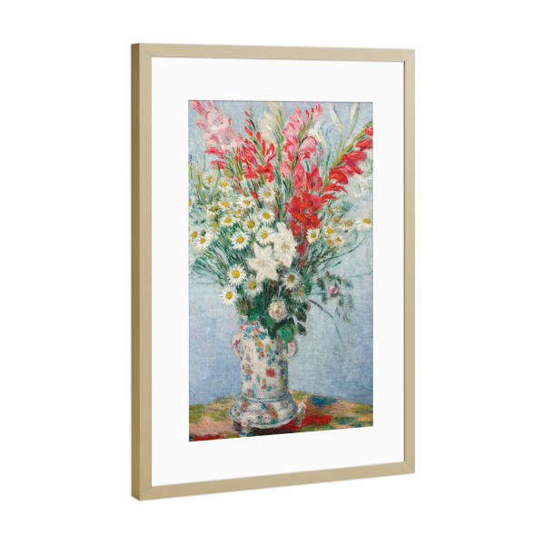 Poster mit Rahmen Gold "Claudes Gänseblümchen" artboxONE - Natur,Floral,Abstrakt