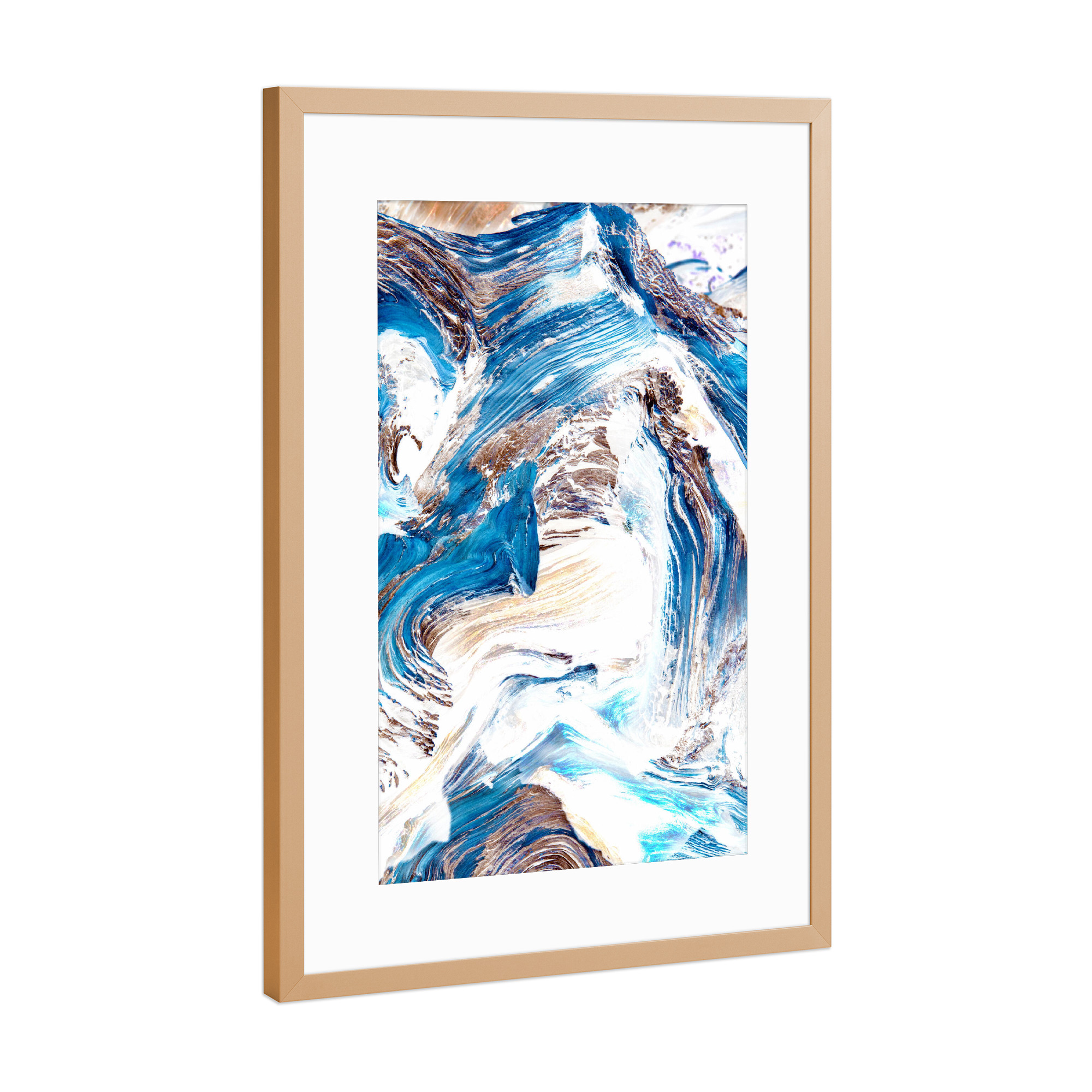 Poster mit Rahmen Kupfer "Clarity, Abstract Ocean Earth Sea" artboxONE - Abstrakt