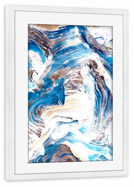 Poster mit Rahmen weiß "Clarity, Abstract Ocean Earth Sea" artboxONE - Abstrakt