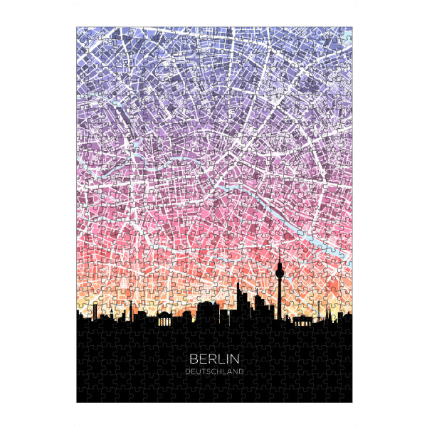 Puzzle Ravensburger "Berliner Skyline-Karte Pastell" artboxONE - Städte,Städte / Berlin