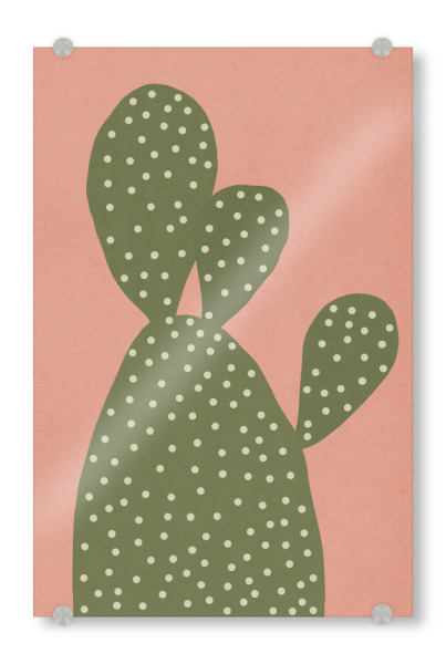 Acrylglasbild "Cacti D" artboxONE - Floral - Plant,Cacti,Nature,Flowers,Floral,Leaves,Garden,Cactus,Watercolor,Painting