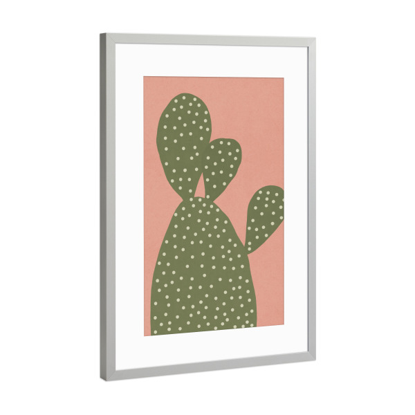 Poster mit Rahmen Silber "Cacti D" artboxONE - Floral - Plant,Cacti,Nature,Flowers,Floral,Leaves,Garden,Cactus,Watercolor,Painting