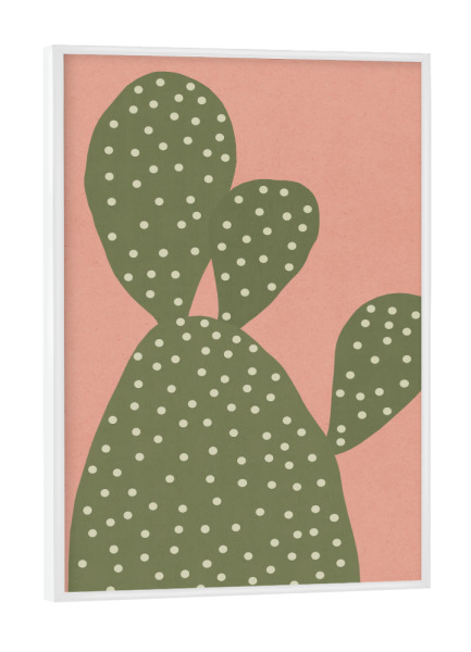 Poster mit weißem Rahmen "Cacti D" artboxONE - Floral - Plant,Cacti,Nature,Flowers,Floral,Leaves,Garden,Cactus,Watercolor,Painting