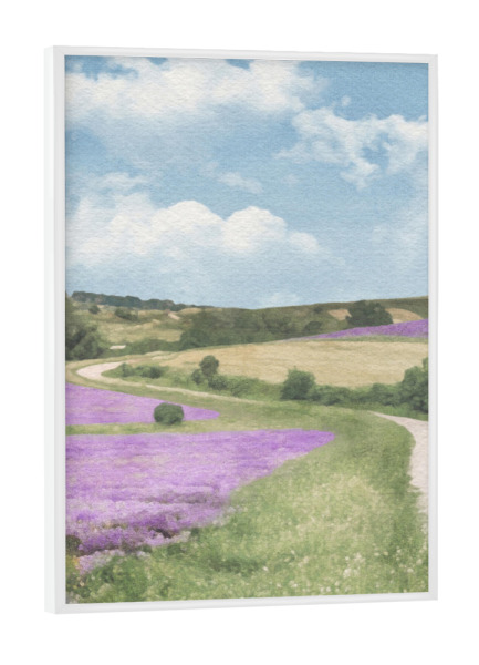 Poster mit weißem Rahmen "Lavendellandstraße" artboxONE - Natur,Floral