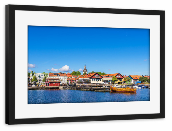 Poster mit Rahmen schwarz "Wasser, Stadt, Kirche" artboxONE - Natur,Reise,Architektur,Reise / Strand und Meer,Reise / Länder