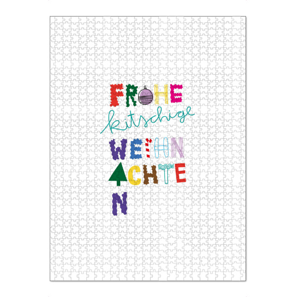 Puzzle Ravensburger "Frohe kitschige Weihnachten" artboxONE - Typografie,Weihnachten