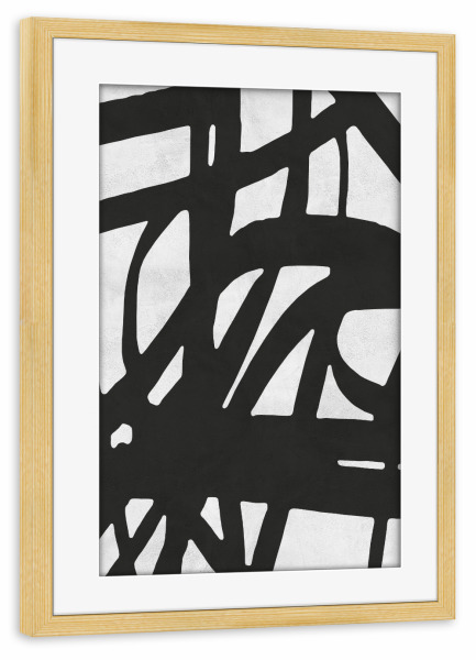 Poster mit Rahmen kiefer "Expressionist traits A" artboxONE - Abstrakt